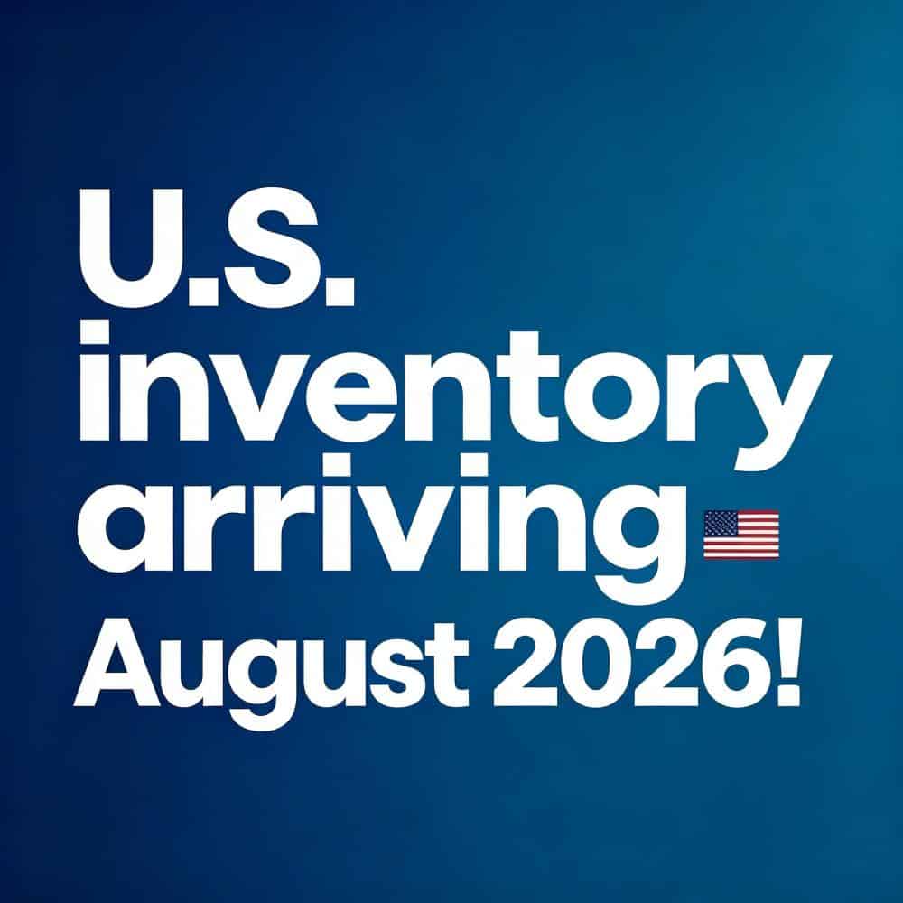 Stock arriving in CA and NJ for National-wide delivery